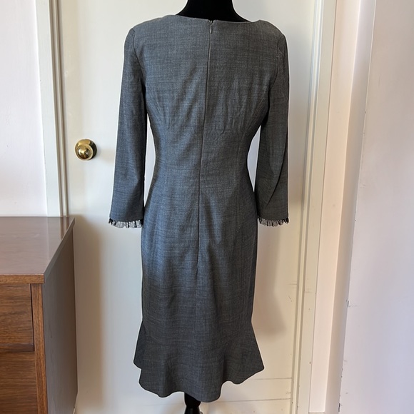 Sunny Choi Grey Fitted Wool Dress Sz 6 EUC - Picture 7 of 14